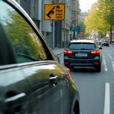 Vehicle with sticker displayed entering Berlin