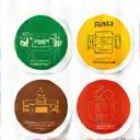 Colored environmental sticker icons